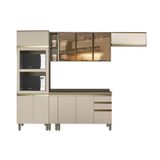 Cozinha Modulada Completa Connect 6 Pecas 1 Armario 1 Balcao 1 Paneleiro 3 Complementos C6p04 Duna Cristal Henn