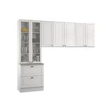 Kit De Cozinha Modulada 3 Pecas Americana 2 Armarios 1 Paneleiro Cpt06 Branco Henn