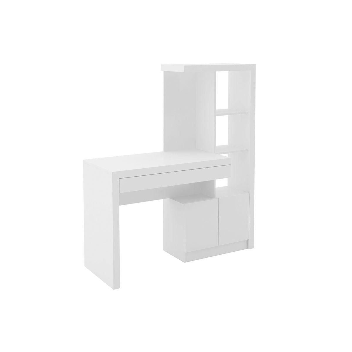 Mesa De Escritorio Me4143 C 2 Portas E 1 Gaveta Branco Tecno Mobili