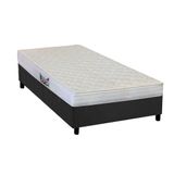 Cama Box Solteiro Colchao Espuma Herval Ag65 Frontier Base Crc Suede Gray 88x188