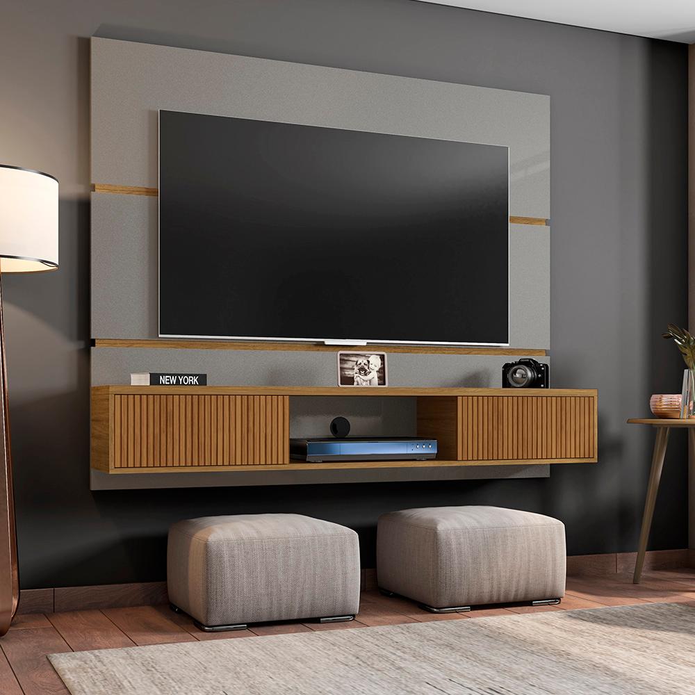 Painel Tv Ambar Sala 65 Polegadas Titanium/cinamomo - Ripa