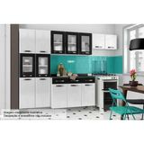 Kit De Cozinha Modulada 4 Pecas Rubi 2 Armarios 1 Balcao 1 Paneleiro C4p24 Branco Preto Telasul