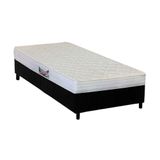 Cama Box Solteiro Colchao Espuma Herval Ag65 Frontier Base Crc Suede Black 88x188