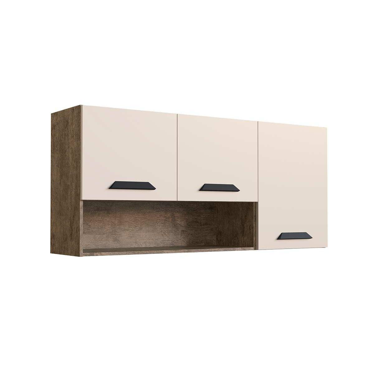 Modulo Cozinha Genialflex Essencia Armario C 3 Portas Demolicao Off White