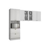 Kit De Cozinha Modulada 3 Pecas Americana 2 Armarios 1 Paneleiro Cpt12 Branco Henn