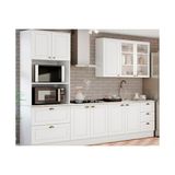 Cozinha Modulada Completa Americana 5 Pecas Torre Quente 1 Aereo 2 Balcoes 1 Tampo P Cooktop Cz267 Branco Henn