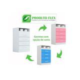 Comoda Casal Jessica 1nicho 4 Gavetas Branco Rosa Azul Acp