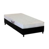 Cama Box Solteiro Colchao Espuma Herval Ag65 Frontier Base Crc Suede Black 88x188