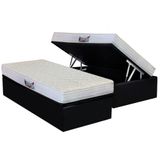 Cama Box Bau Solteiro Colchao Ortopedico Herval D28 Ag65 Frontier Base Crc Suede Black 88x188