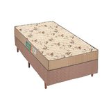 Cama Box Solteiro Colchao Espuma Polar D45 Perola Base Crc Rustico Clean 88x188