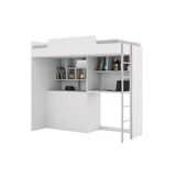 Beliche Multifuncional Office New Cama Escrivaninha De Cpu Bau Nicho Prateleiras Branco Santos Andira