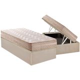 Cama Box Bau Solteiro Colchao Ortopedico Paropas D33 Ag65 Master Base Crc Suede Clean 88x188