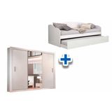 Cama Sofa Funny Ii C Auxiliar 2 Colchoes Orthocrin Guarda Roupa Veneza Branco