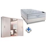 Cama Box Casal Colchao Freedom Ortobom Guarda Roupa Veneza Luxo Branco