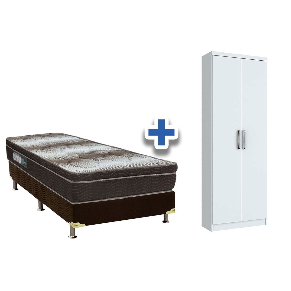 Conjunto Box Ortobom Light+Armário Margarida Branco