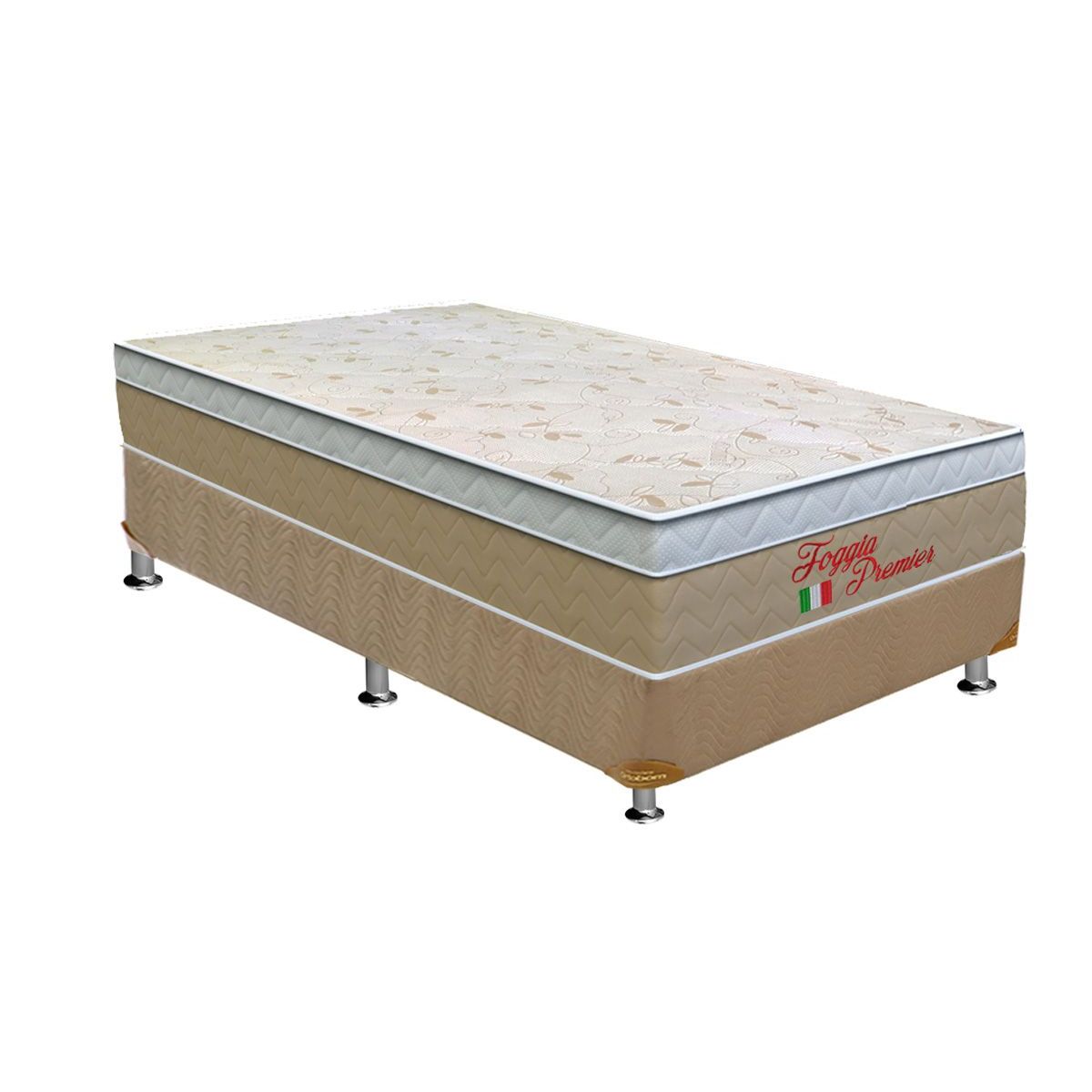 Colchão Orthoflex D28 Foggia Premier+Cama Box Solteiro 88x188