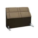 Cabeceira Cama Box Casal Simbal Imperador Casal - Cor Nobuck Marrom Taupe c/ Nobuck Marrom C