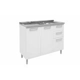 Balcão Bertolini Múltipla 6015 Aço Pia 105cm Branco