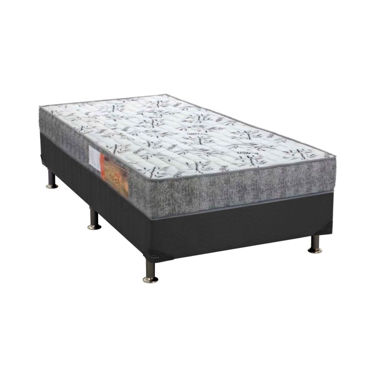 Colchão Polar D33 Class Pérola Preto+Cama Box Solteiro 88