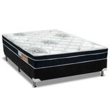 Colchão Polar D33 Pérola Premium Preto+Cama Box Casal 138