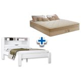 Cama Casal Santos Andirá Havana+Colchão Anjos Branco