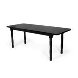 Mesa De Jantar Retangular 8 Lugares De Madeira 200x80cm Itália Preta