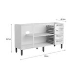 Gabinete Bertolini Evidence 7028 s/Tampo 160cm Branco/Preto