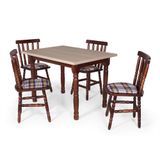 Conjunto Mesa De Jantar Retangular 110x80cm Imbuia Com 4 Cadeiras Em Madeira Maciça Estofada Mônaco Imbuia - Straub Web