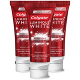 Kit com 3 Cremes Dentais Colgate Luminous White Brilliant 70g