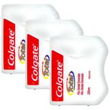 Kit C/ 3 Fitas Dental Colgate Total Encerada 25m