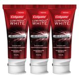 Kit C/ 3 Cremes Dental Colgate Luminous White Carvão Ativado 70g