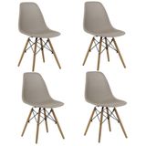 Cadeira Eloá Original Rivatti Releitura Charles Eames Eiffel Kit Com 4 - Nude