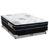 Colchão Polar D33 Pérola Premium Preto+Cama Box Queen 158