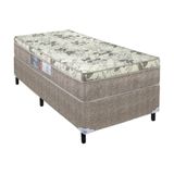 Conjunto Solteiro D33 088x188x53cm Bege Branco Floral Ortopédico Portobel