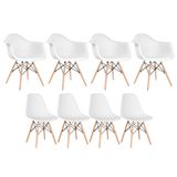 Kit 4 Cadeiras Eames Daw Com Braços + 4 Cadeiras Eiffel Dsw Branco