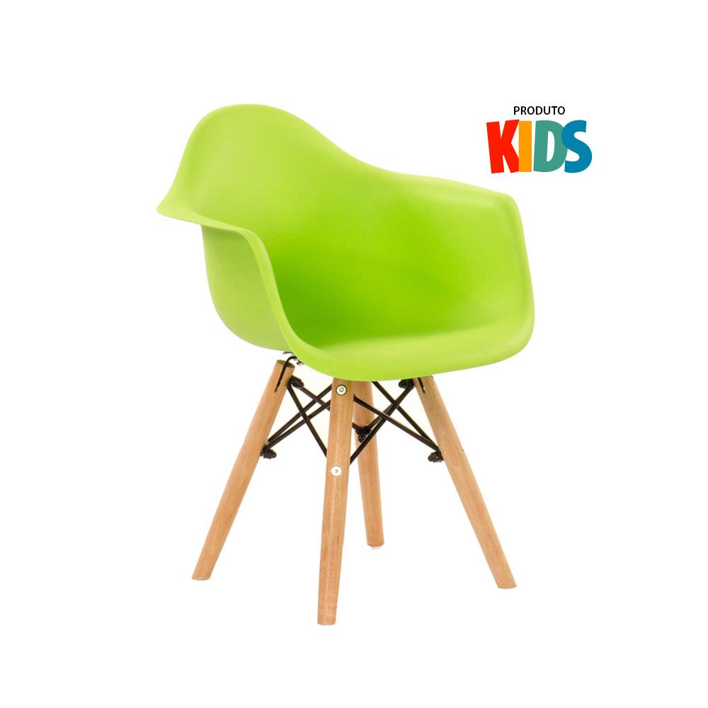 Cadeira Infantil Eames Junior Com Apoio De Braços - Kids - Verde Limão