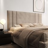 Cabeceira Para Cama Casal 1,40 Estofada Suede - Bege - Rpm Móveis