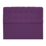 Cabeceira Estofada Mel com Capitonê 140 cm para Cama Box de Casal Suede Roxo Quarto - AM Decor