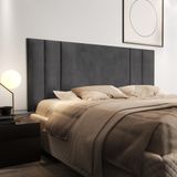 Cabeceira Para Cama Casal Queen 1,60 Estofada Suede - Cinza - Rpm Móveis