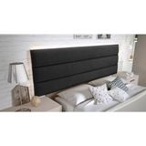 Cabeceira Sonho Line King 1,95m Painel Em Corino Preto