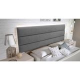 Cabeceira Sonho Line Casal 1,40m Painel Em Suede Cinza