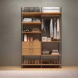 Closet Em Mdf 1 Cabideiro 2 Gavetas Freijó/preto Fosco 146 Cm Tw403 Jpf Dalla Costa Dalla Costa