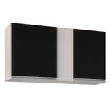 Armário Aéreo 100cm 2 Portas Indiana Branco/preto - Lumil Móveis