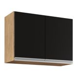 Armário Aéreo 80cm 2 Portas Califórnia Castanho/preto - Lumil Móveis
