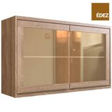 Aéreo Cozinha Modular 100% Mdf Édez Une, 2 Portas 120 Cm, Louro Freijó E Vidro Reflecta Bronze