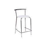 Banqueta Carraro 106 Aço Cromada 4 unidades Crom/Branco