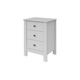 Mesa de Cabeceira  Lopas Maggiore c/ 3 Gavetas Cor Branco