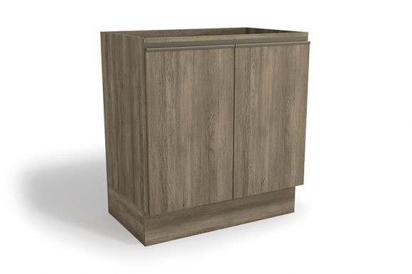 Balcão (Gabinete) de Cozinha Kappesberg Maxxi G744 Madeira 2 Portas S/tampo 80cm Cor Nogal