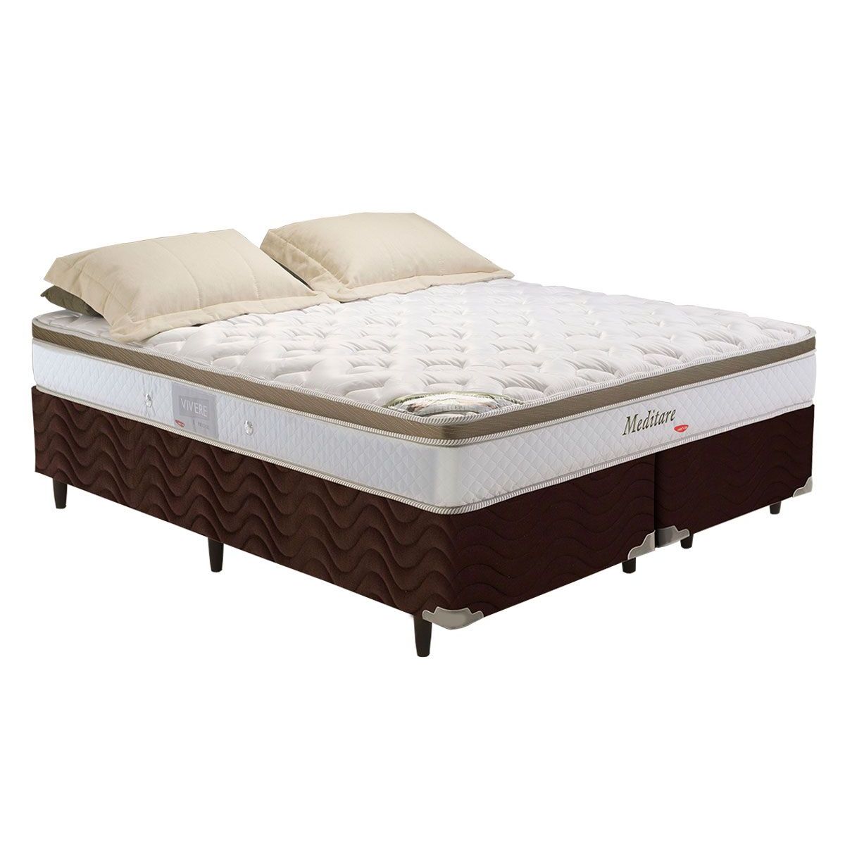 Colchão Herval Ensacadas Meditare+Cama Box Queen 158x198