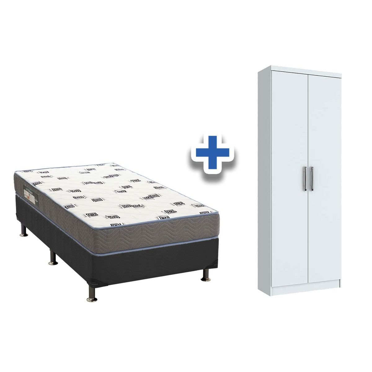 Conjunto Box Ortobom Light+Armário Margarida Branco